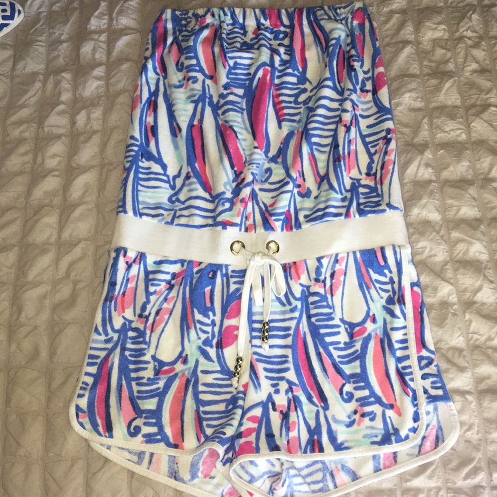 Lilly Pulitzer Red Right Return Terry Romper S
